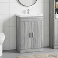 vidaXL Szafka pod zlewem w łazience Szary Sonoma 78,5 x 37,5 x 81 cm
