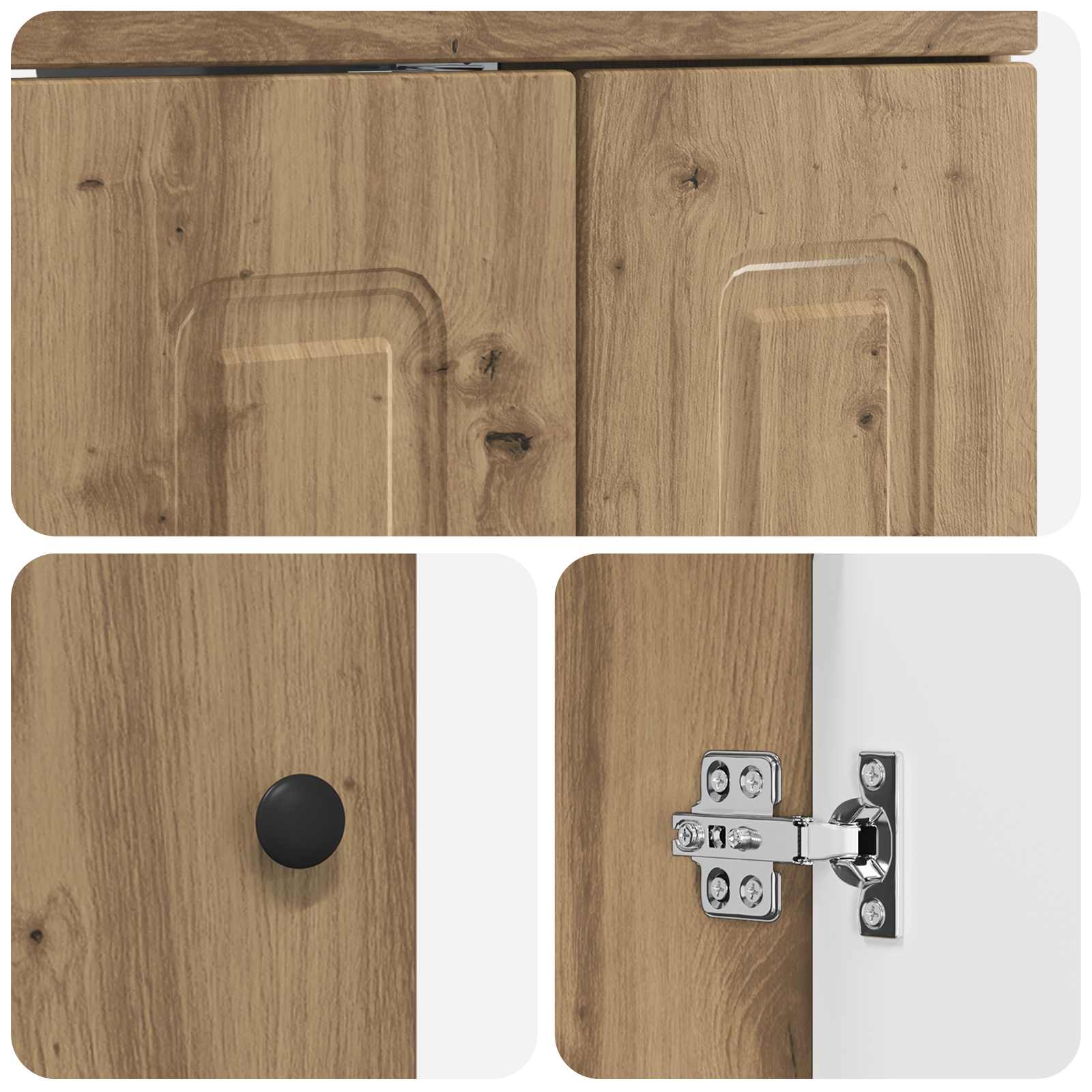 vidaXL Szafka pod zlewem w łazience Dąb artisan 78,5 x 37,5 x 81 cm