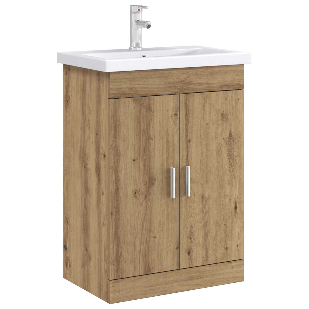 vidaXL Szafka pod zlewem w łazience Dąb artisan 78,5 x 37,5 x 81 cm