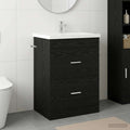 vidaXL Szafka pod zlewem w łazience Czarny dąb 56 x 37,5 x 81 cm