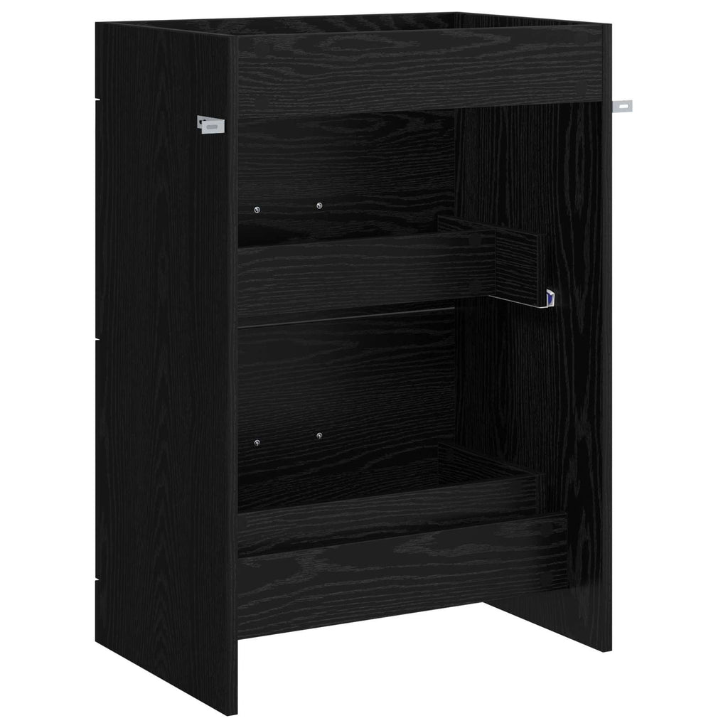 vidaXL Szafka pod zlewem w łazience Czarny dąb 56 x 37,5 x 81 cm