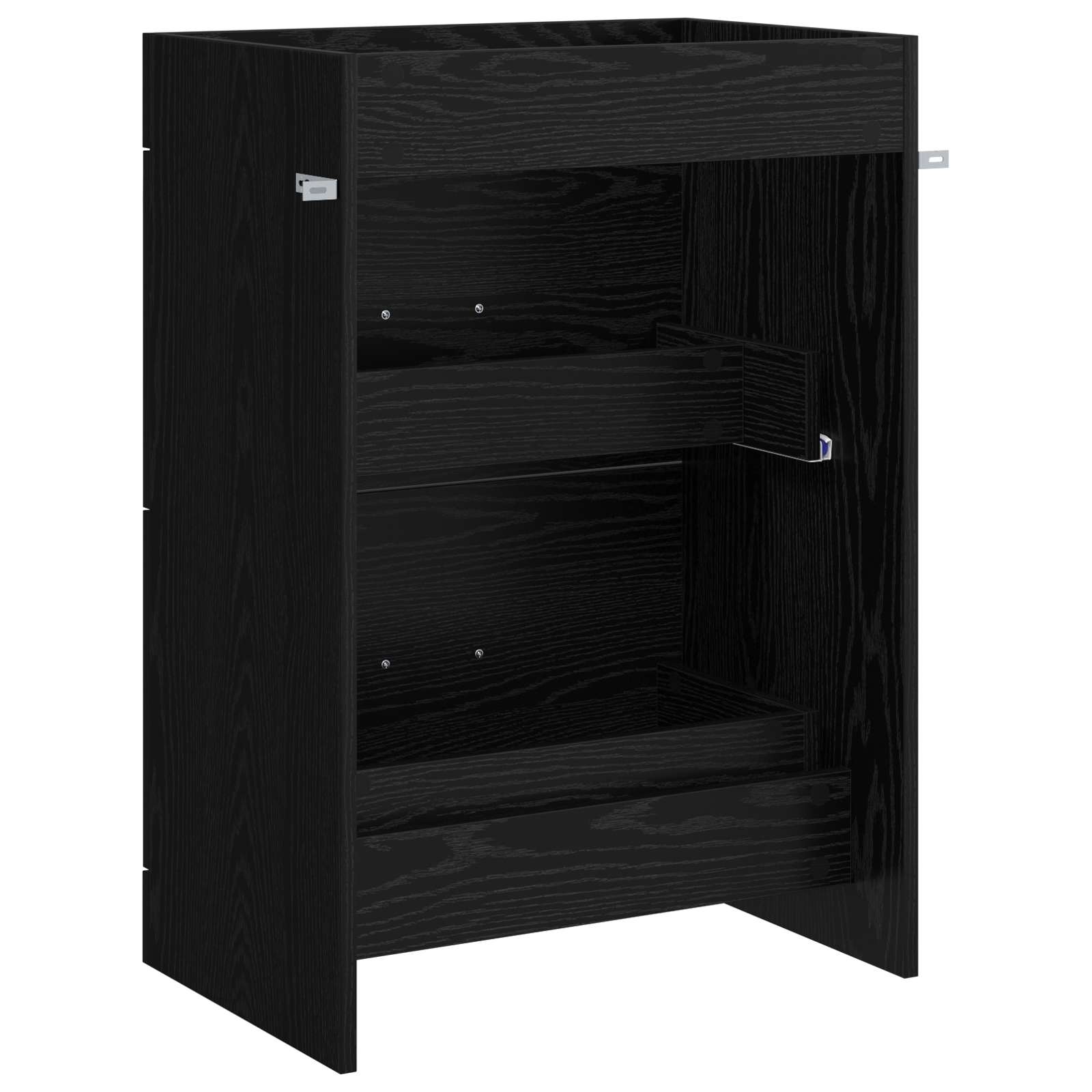 vidaXL Szafka pod zlewem w łazience Czarny dąb 56 x 37,5 x 81 cm