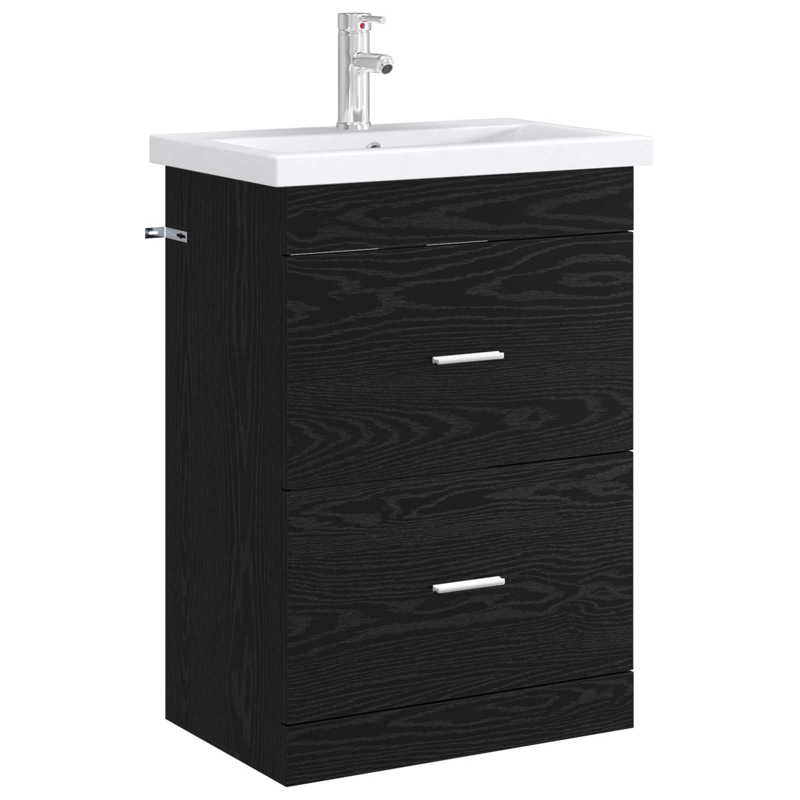 vidaXL Szafka pod zlewem w łazience Czarny dąb 56 x 37,5 x 81 cm