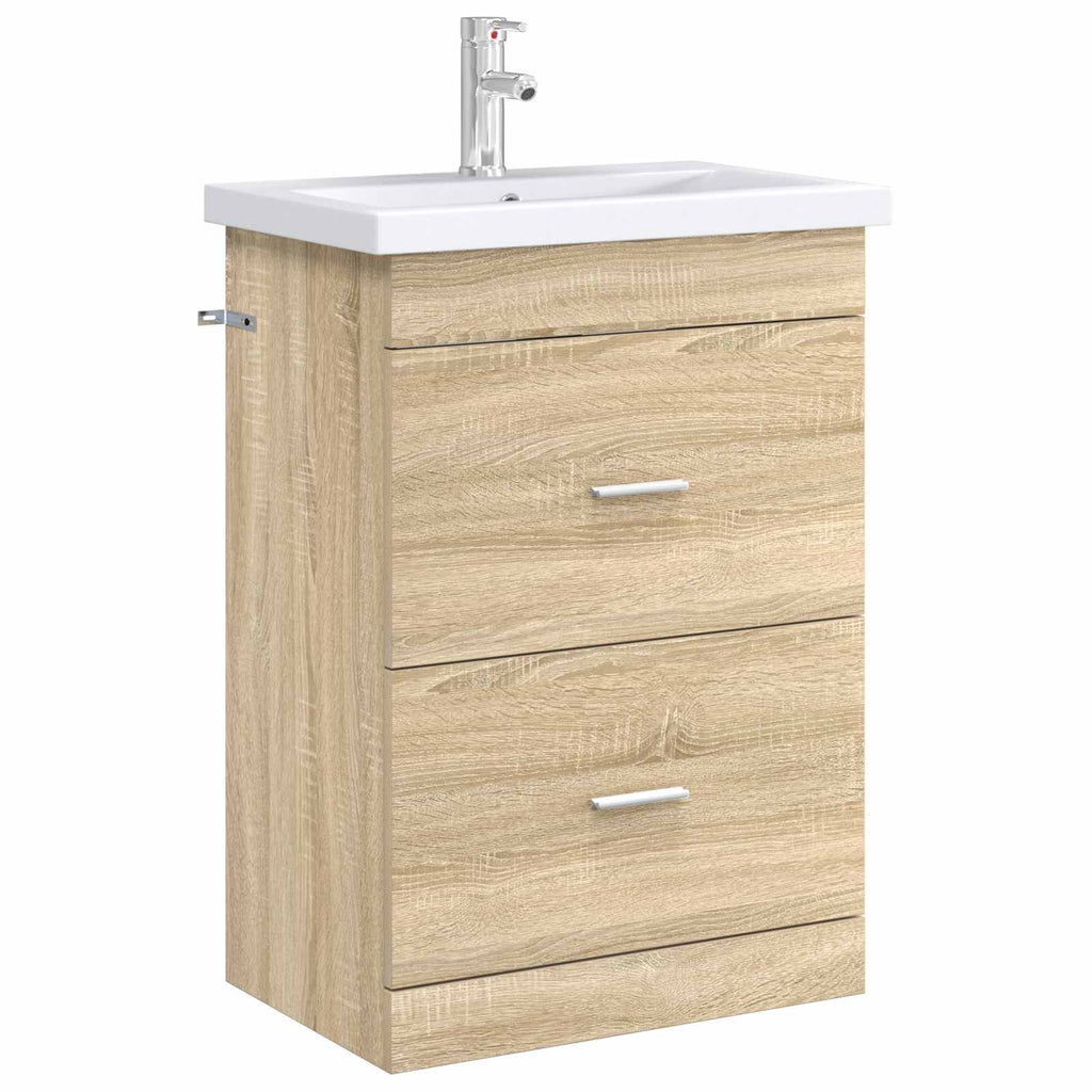 vidaXL Szafka pod zlewem w łazience dąb Sonoma 56 x 37,5 x 81 cm