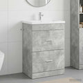 vidaXL Szafka pod zlewem w łazience Betonowy szary 56 x 37,5 x 81 cm
