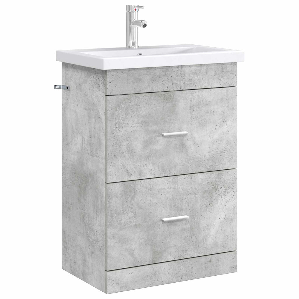 vidaXL Szafka pod zlewem w łazience Betonowy szary 56 x 37,5 x 81 cm
