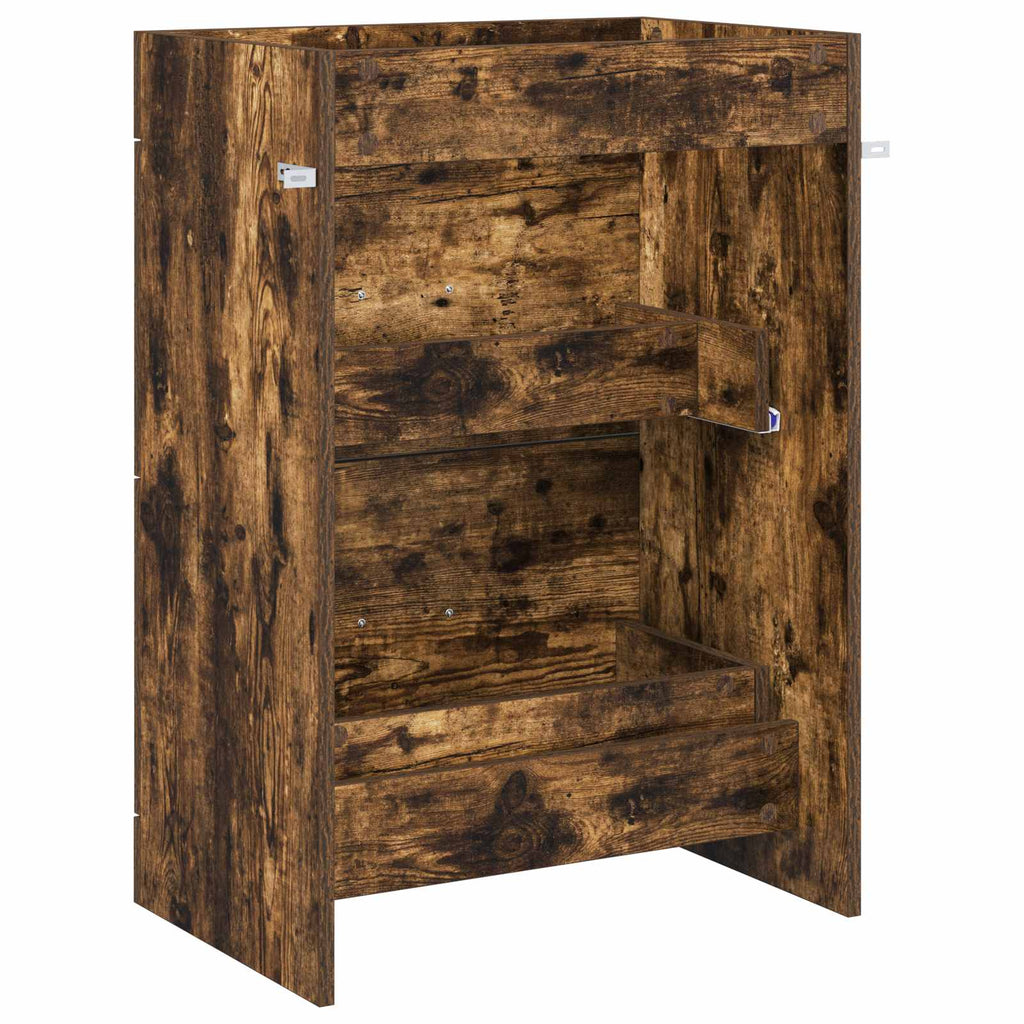 vidaXL Szafka pod zlewem w łazience Dąb wędzony 56 x 37,5 x 81 cm
