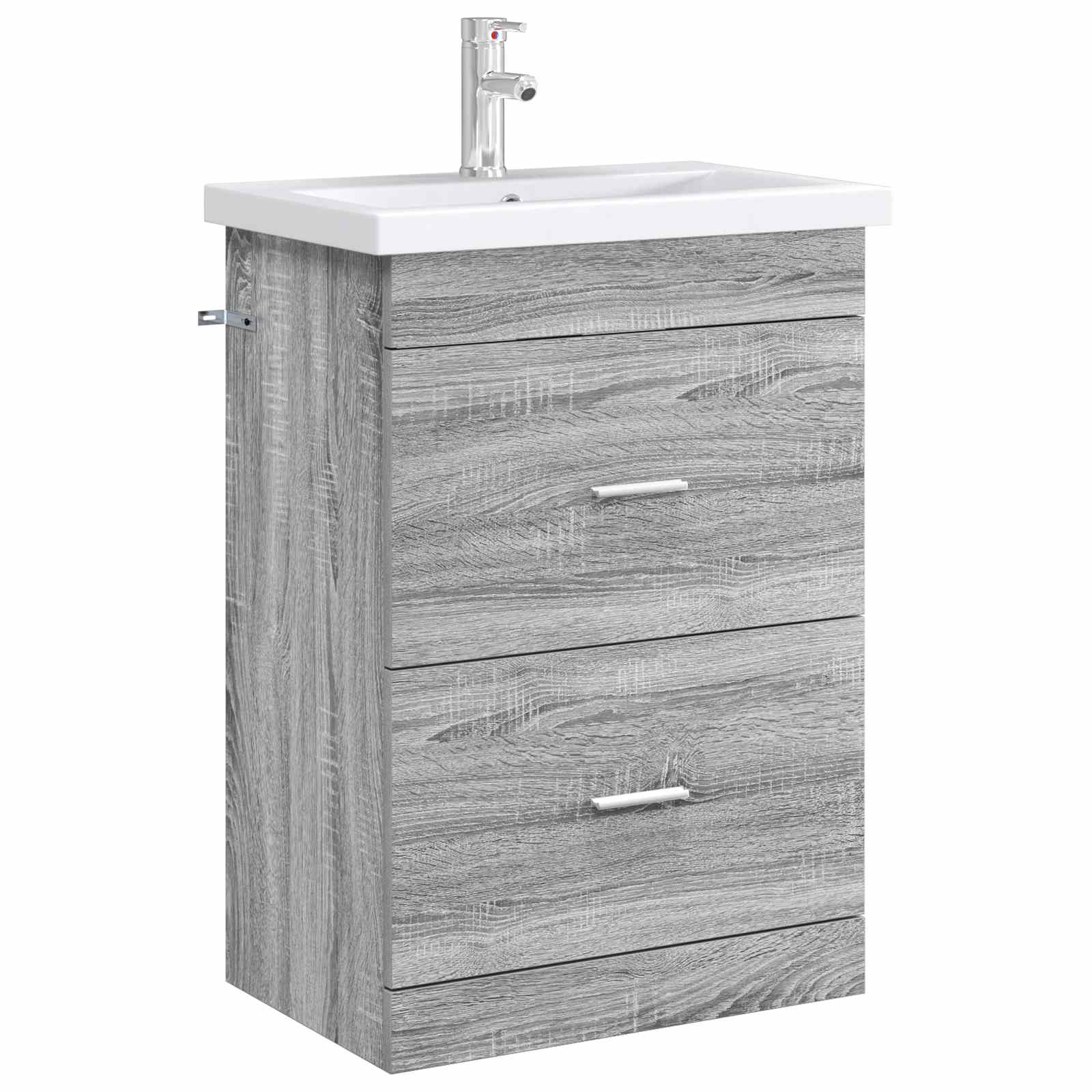 vidaXL Szafka pod zlewem w łazience Szary Sonoma 56 x 37,5 x 81 cm