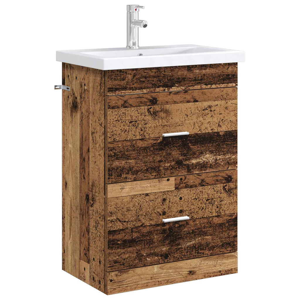 vidaXL Szafka pod zlewem w łazience Stare drewno 56 x 37,5 x 81 cm