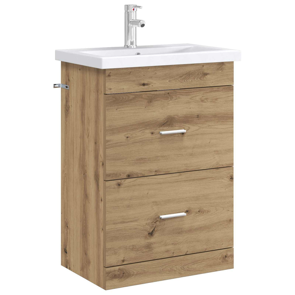 vidaXL Szafka pod zlewem w łazience Dąb artisan 56 x 37,5 x 81 cm