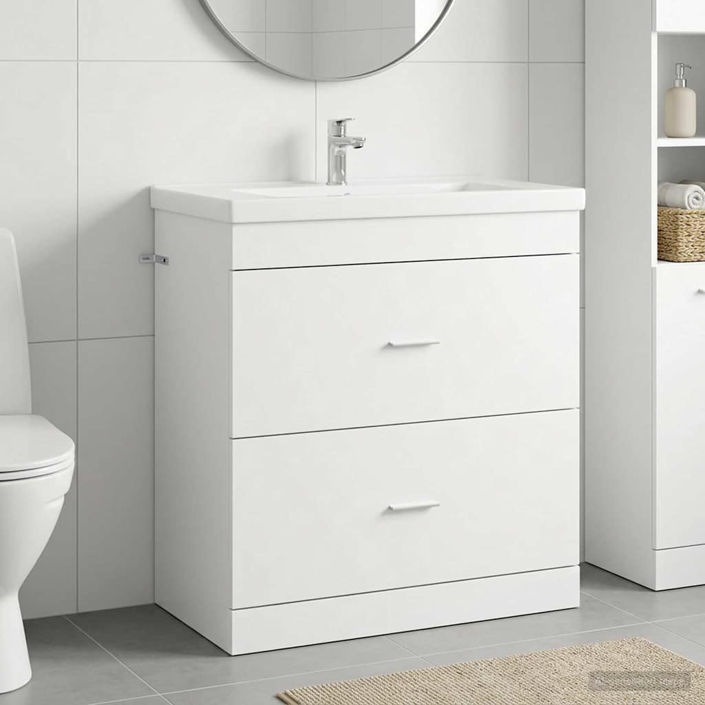 vidaXL Szafka pod zlewem w łazience Biały 78,5 x 37,5 x 81 cm