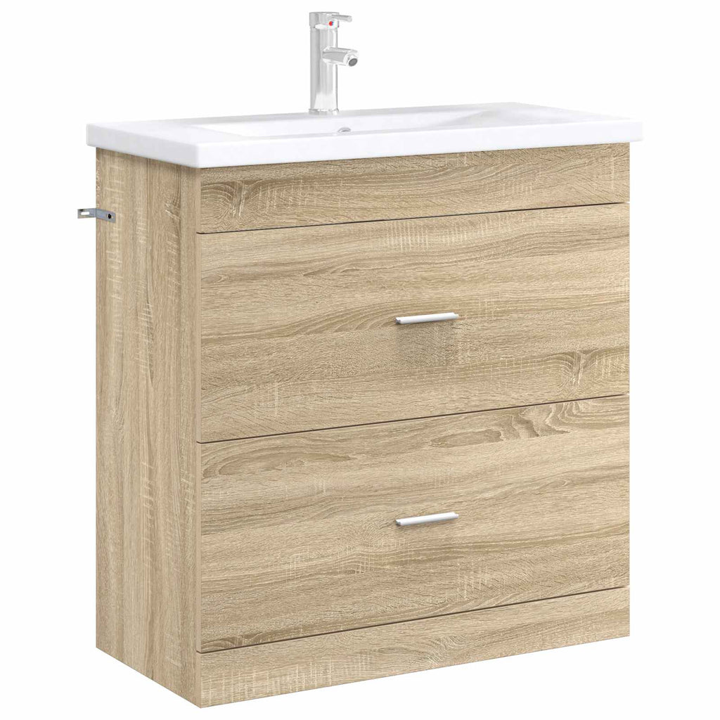 vidaXL Szafka pod zlewem w łazience dąb Sonoma 78,5 x 37,5 x 81 cm