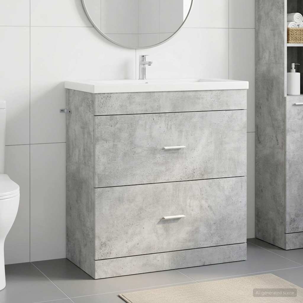 vidaXL Szafka pod zlewem w łazience Betonowy szary 78,5 x 37,5 x 81 cm