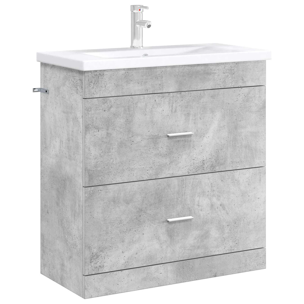 vidaXL Szafka pod zlewem w łazience Betonowy szary 78,5 x 37,5 x 81 cm