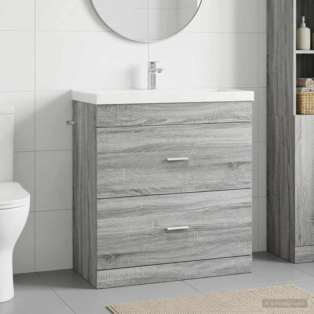 vidaXL Szafka pod zlewem w łazience Szary Sonoma 78,5 x 37,5 x 81 cm