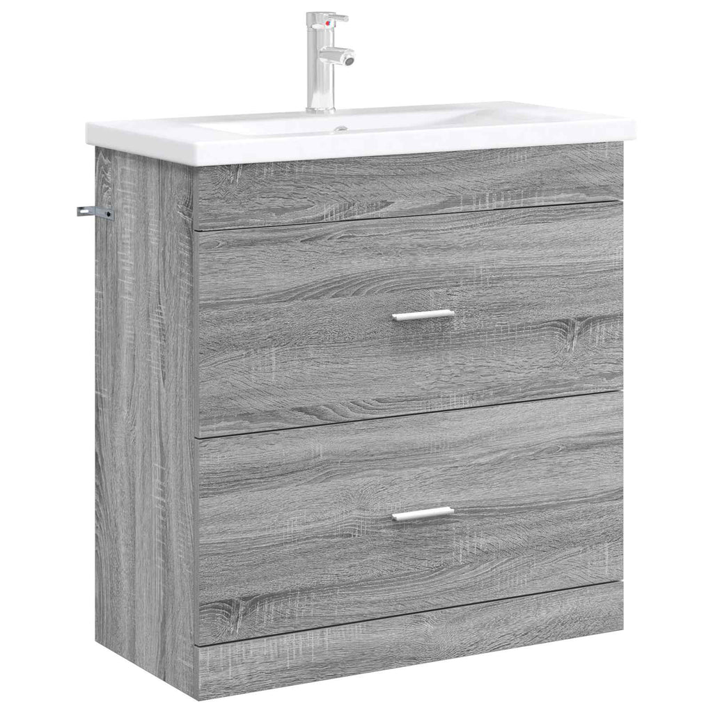 vidaXL Szafka pod zlewem w łazience Szary Sonoma 78,5 x 37,5 x 81 cm