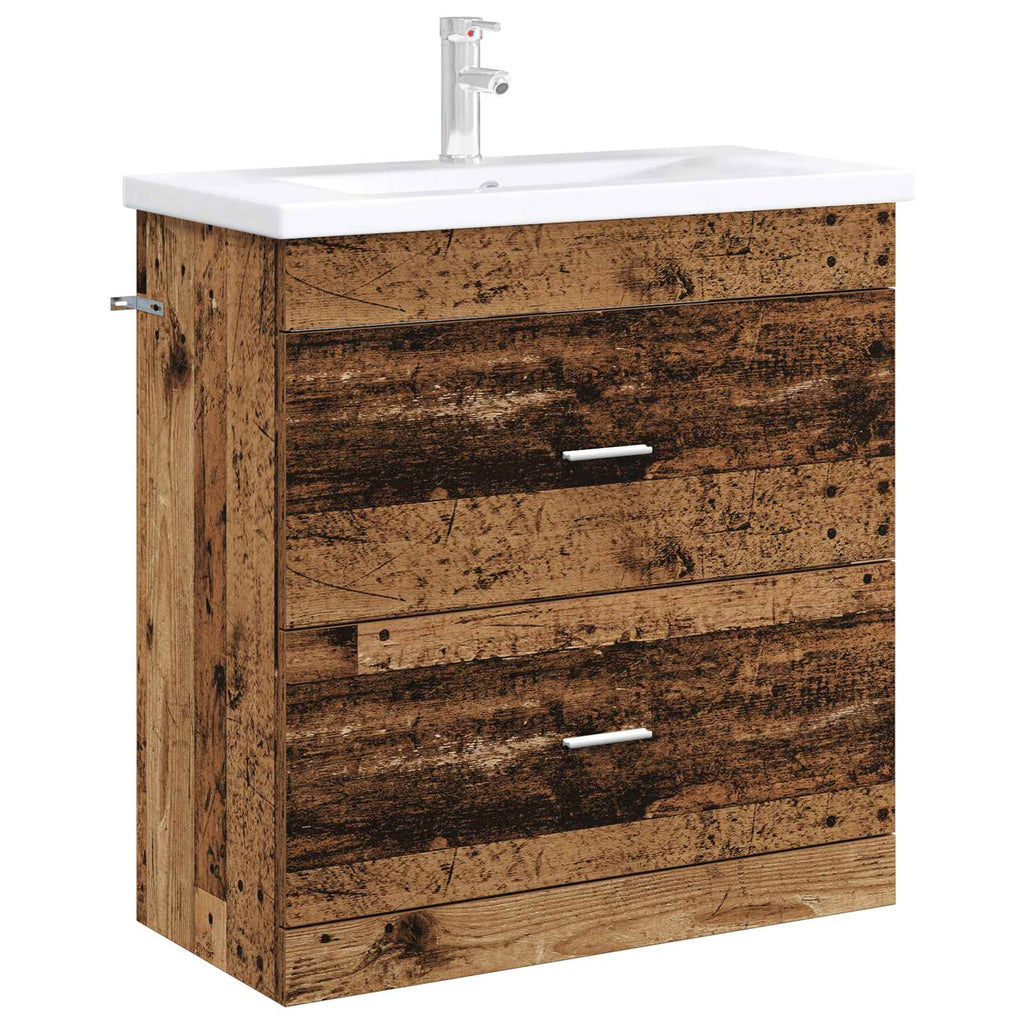 vidaXL Szafka pod zlewem w łazience Stare drewno 78,5 x 37,5 x 81 cm