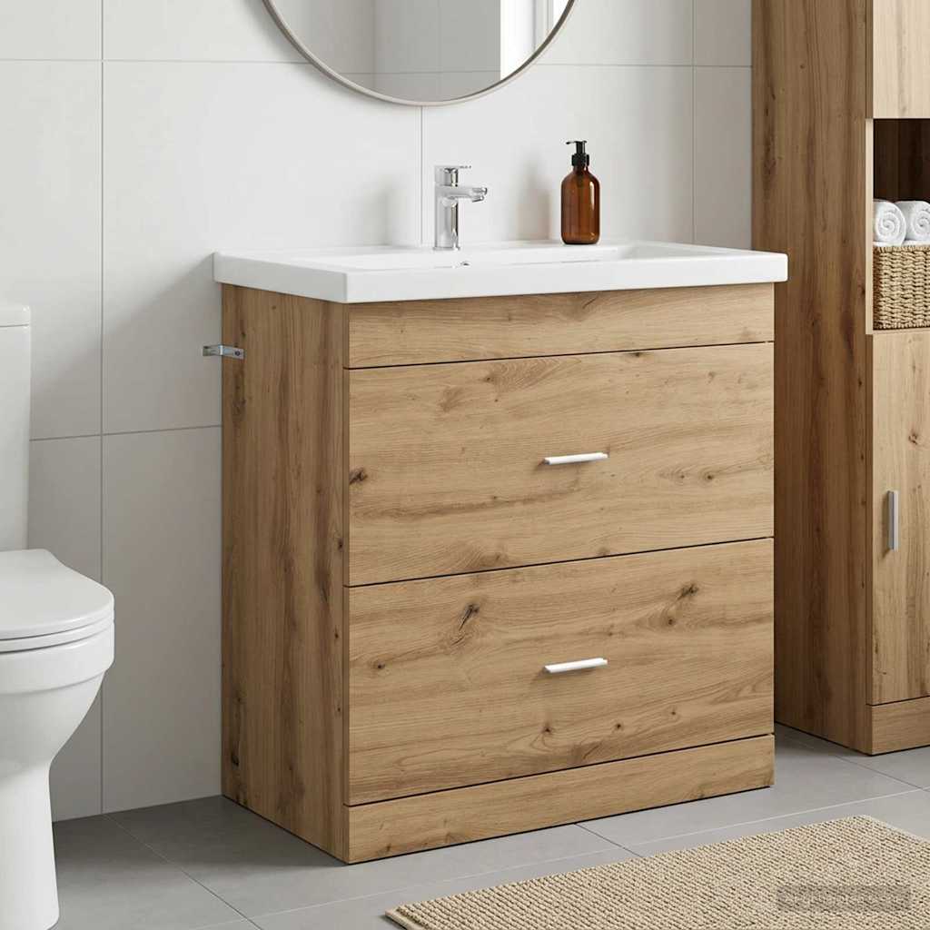 vidaXL Szafka pod zlewem w łazience Dąb artisan 78,5 x 37,5 x 81 cm