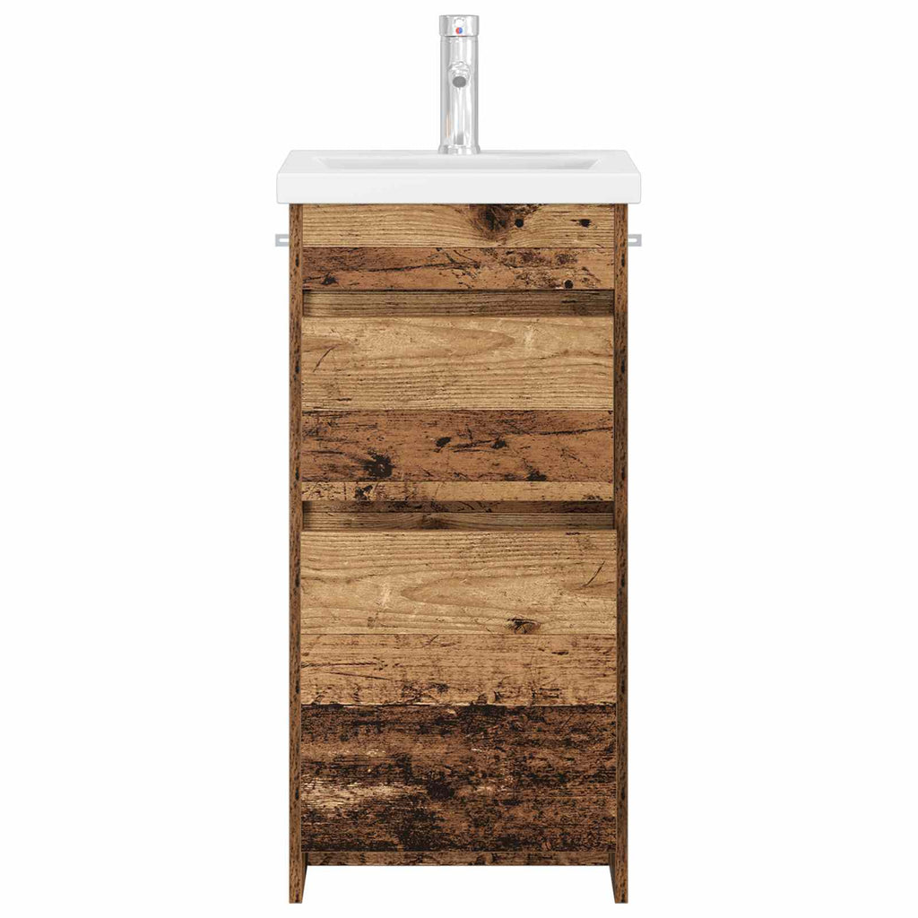 vidaXL Toaleta z umywalką Stare drewno 42 x 40 x 84,5 cm