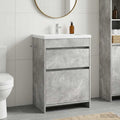 vidaXL Szafka pod zlewem w łazience Betonowy szary 56 x 37,5 x 81 cm