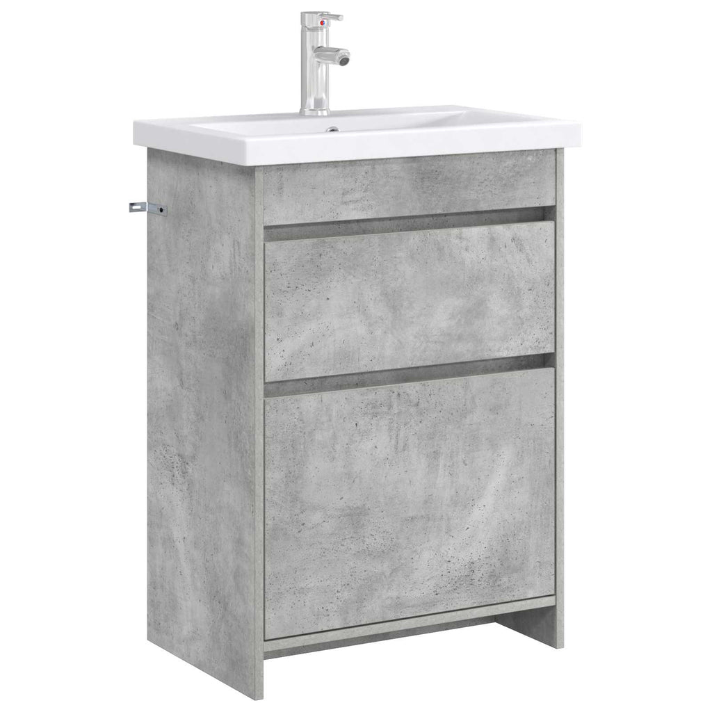 vidaXL Szafka pod zlewem w łazience Betonowy szary 56 x 37,5 x 81 cm