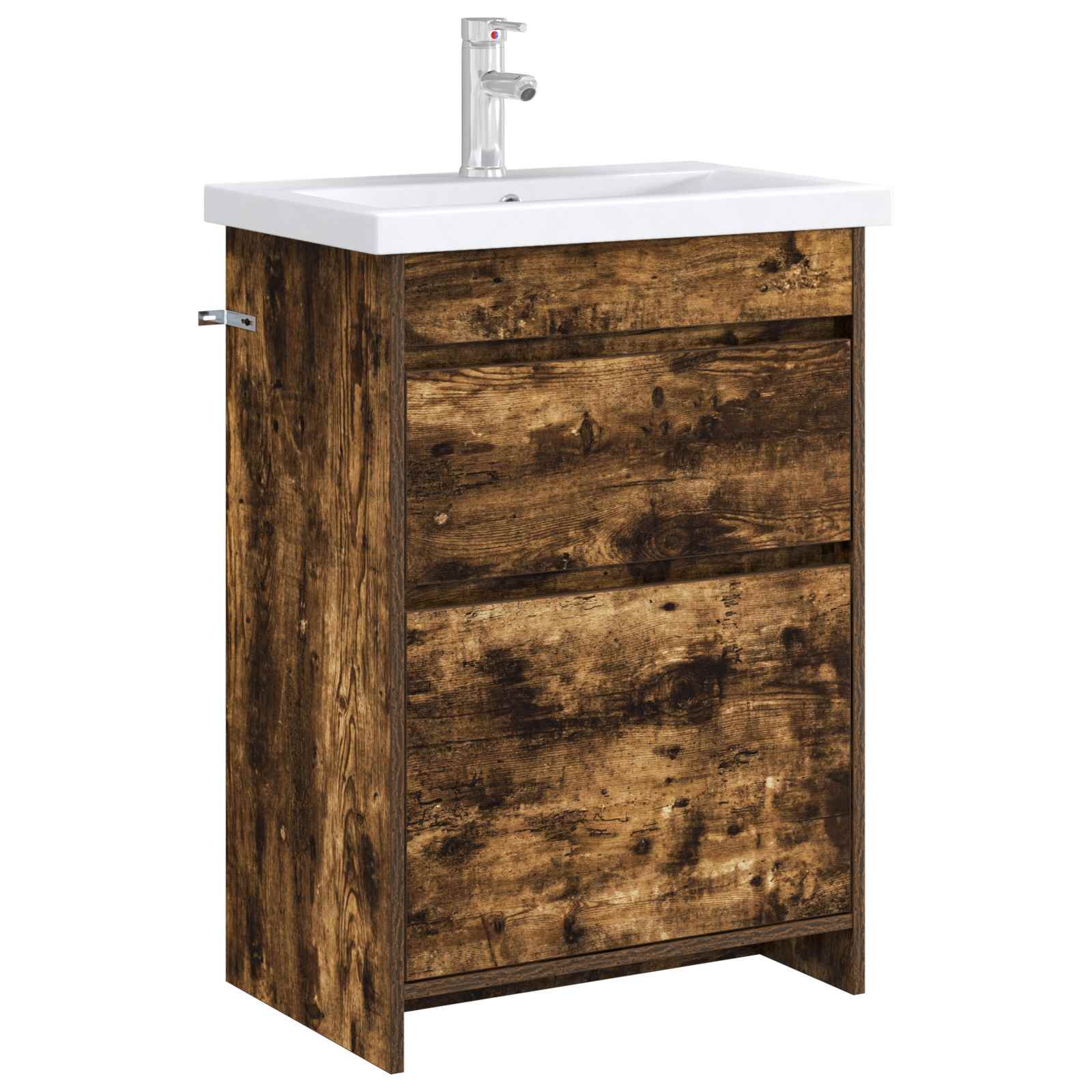 vidaXL Szafka pod zlewem w łazience Dąb wędzony 56 x 37,5 x 81 cm