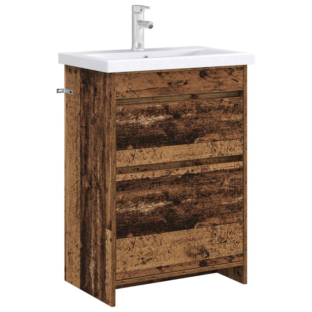 vidaXL Szafka pod zlewem w łazience Stare drewno 56 x 37,5 x 81 cm