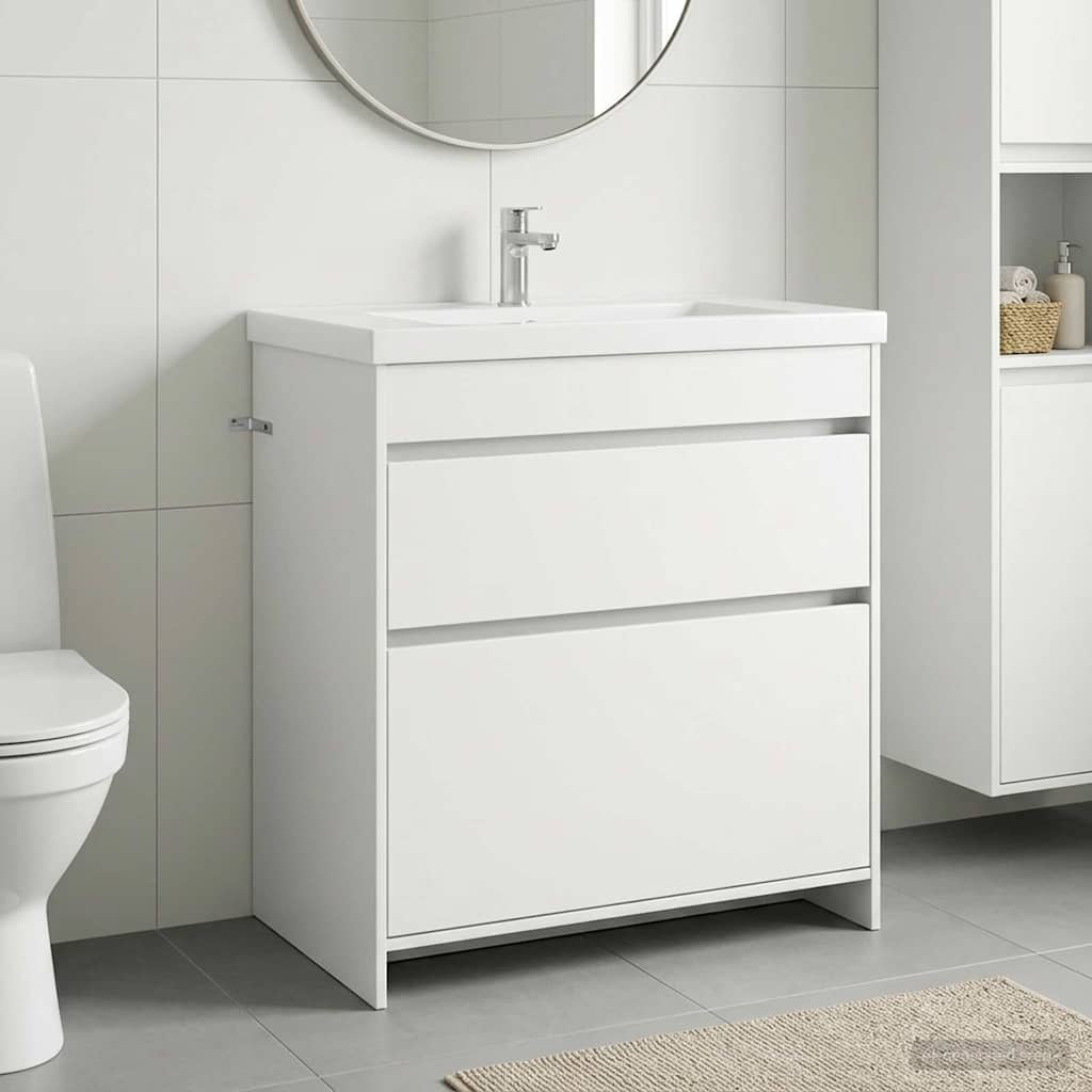 vidaXL Szafka pod zlewem w łazience Biały 78,5 x 37,5 x 81 cm