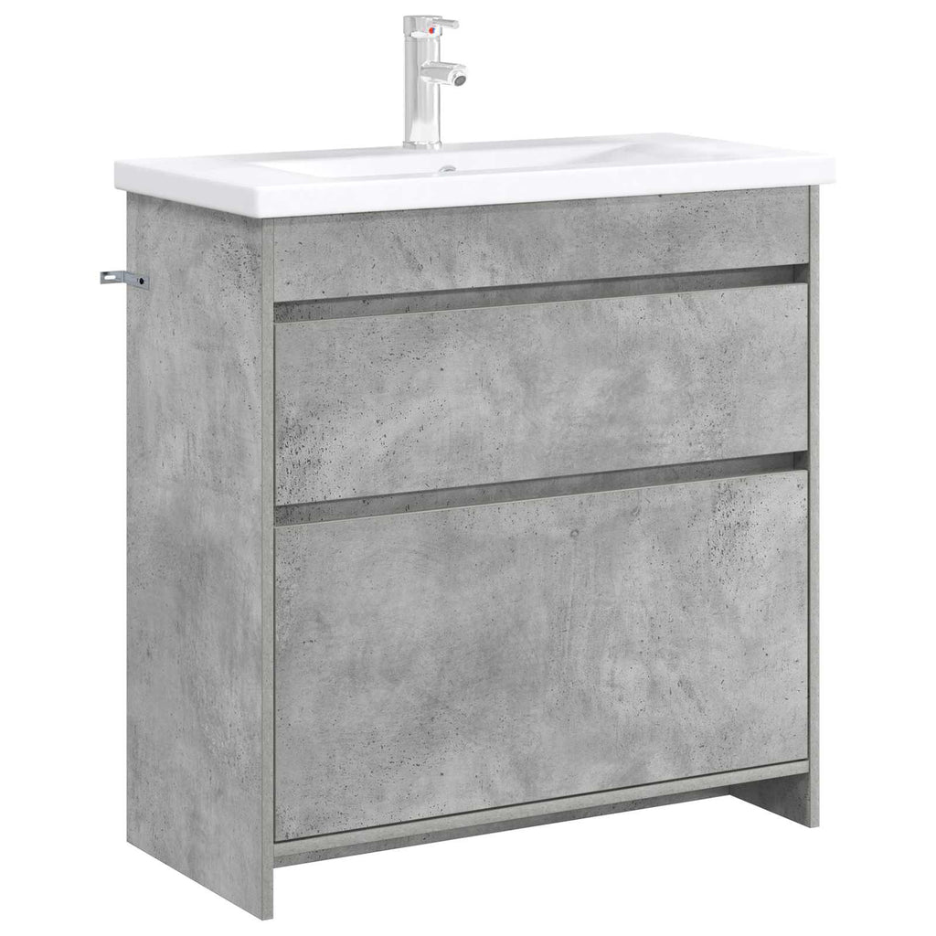 vidaXL Szafka pod zlewem w łazience Betonowy szary 78,5 x 37,5 x 81 cm