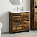 vidaXL Szafka pod zlewem w łazience Dąb wędzony 78,5 x 37,5 x 81 cm