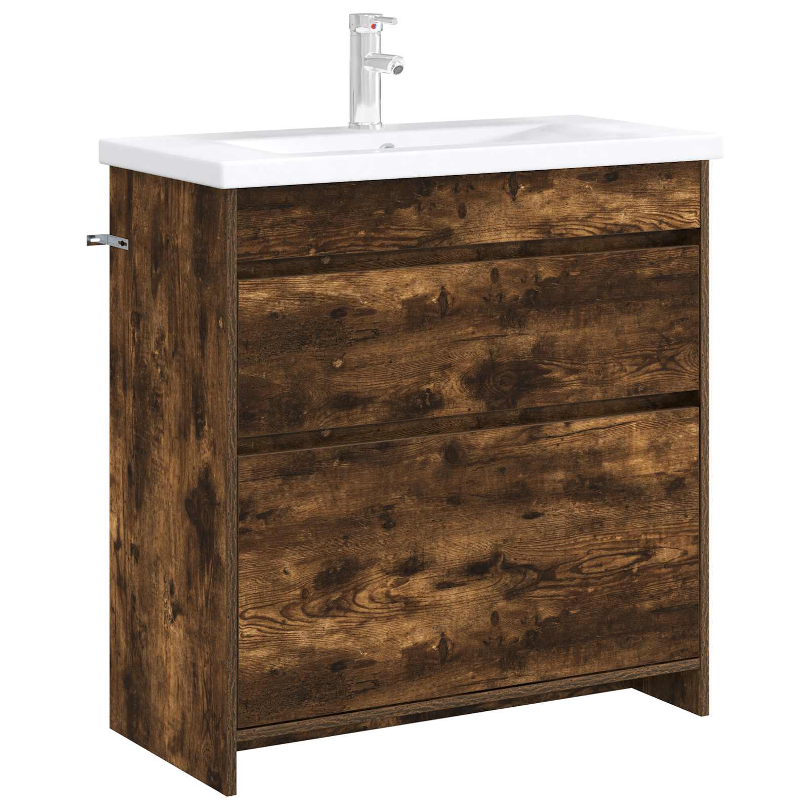 vidaXL Szafka pod zlewem w łazience Dąb wędzony 78,5 x 37,5 x 81 cm
