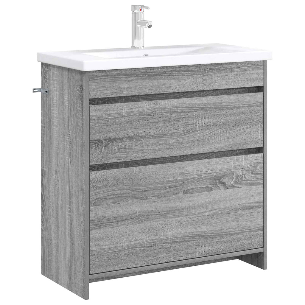 vidaXL Szafka pod zlewem w łazience Szary Sonoma 78,5 x 37,5 x 81 cm