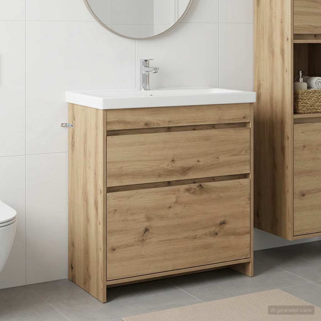 vidaXL Szafka pod zlewem w łazience Dąb artisan 78,5 x 37,5 x 81 cm