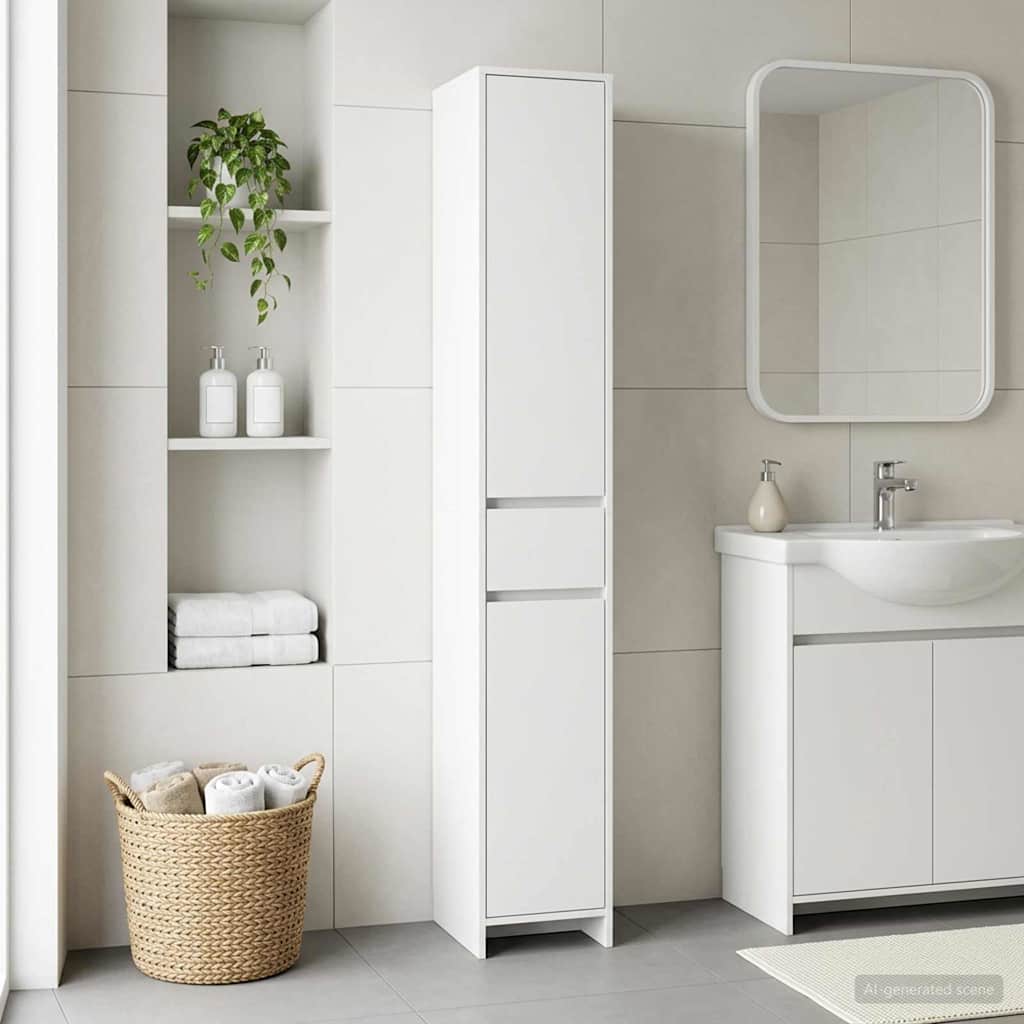 vidaXL Szafka Łazienkowa Biały 30 x 33 x 190 cm Drewno inżynieryjne