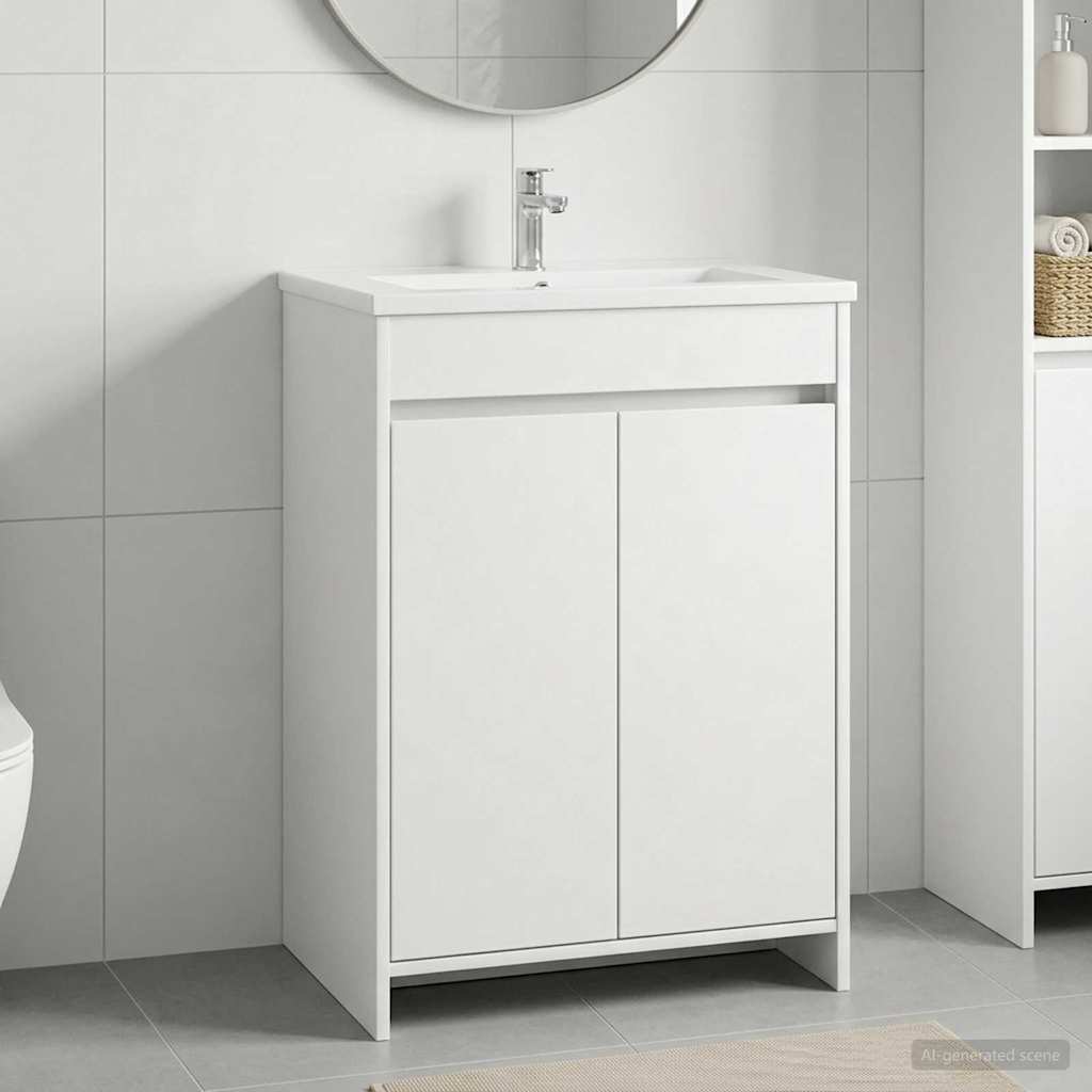 vidaXL Szafka pod zlewem w łazience Biały 56 x 37,5 x 81 cm