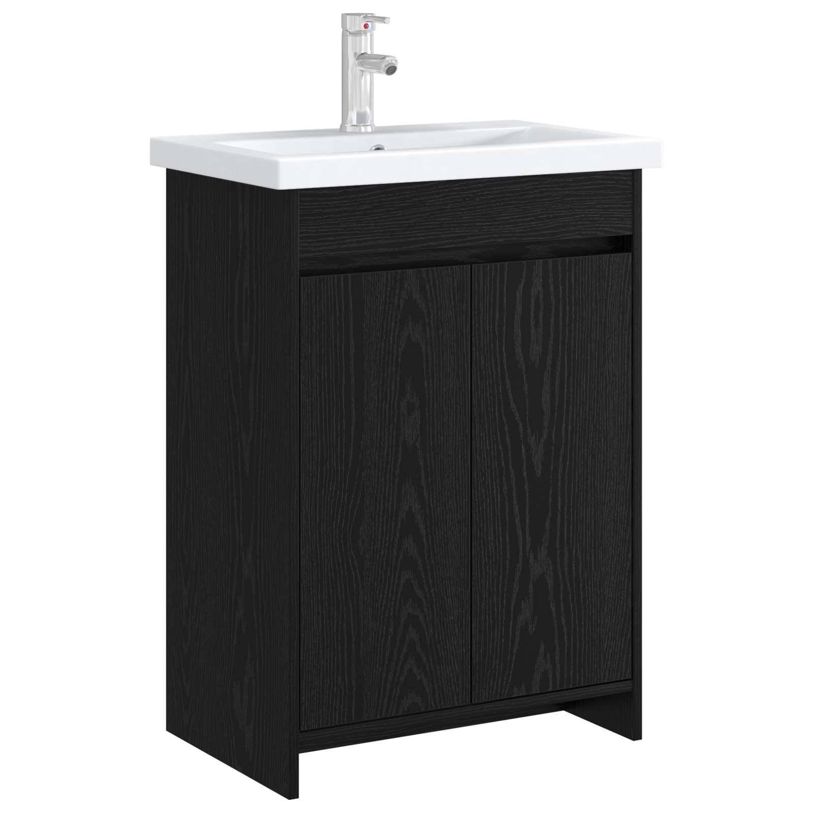 vidaXL Szafka pod zlewem w łazience Czarny dąb 56 x 37,5 x 81 cm