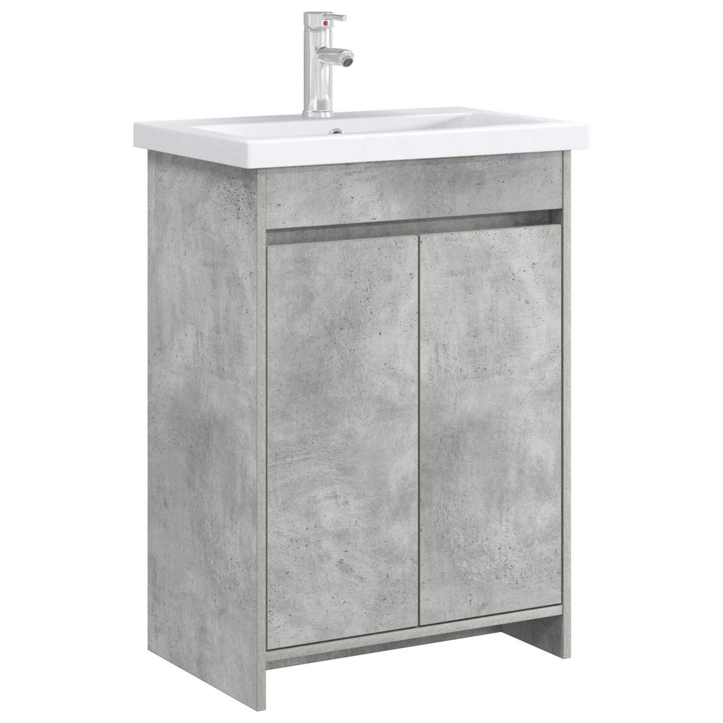 vidaXL Szafka pod zlewem w łazience Betonowy szary 56 x 37,5 x 81 cm