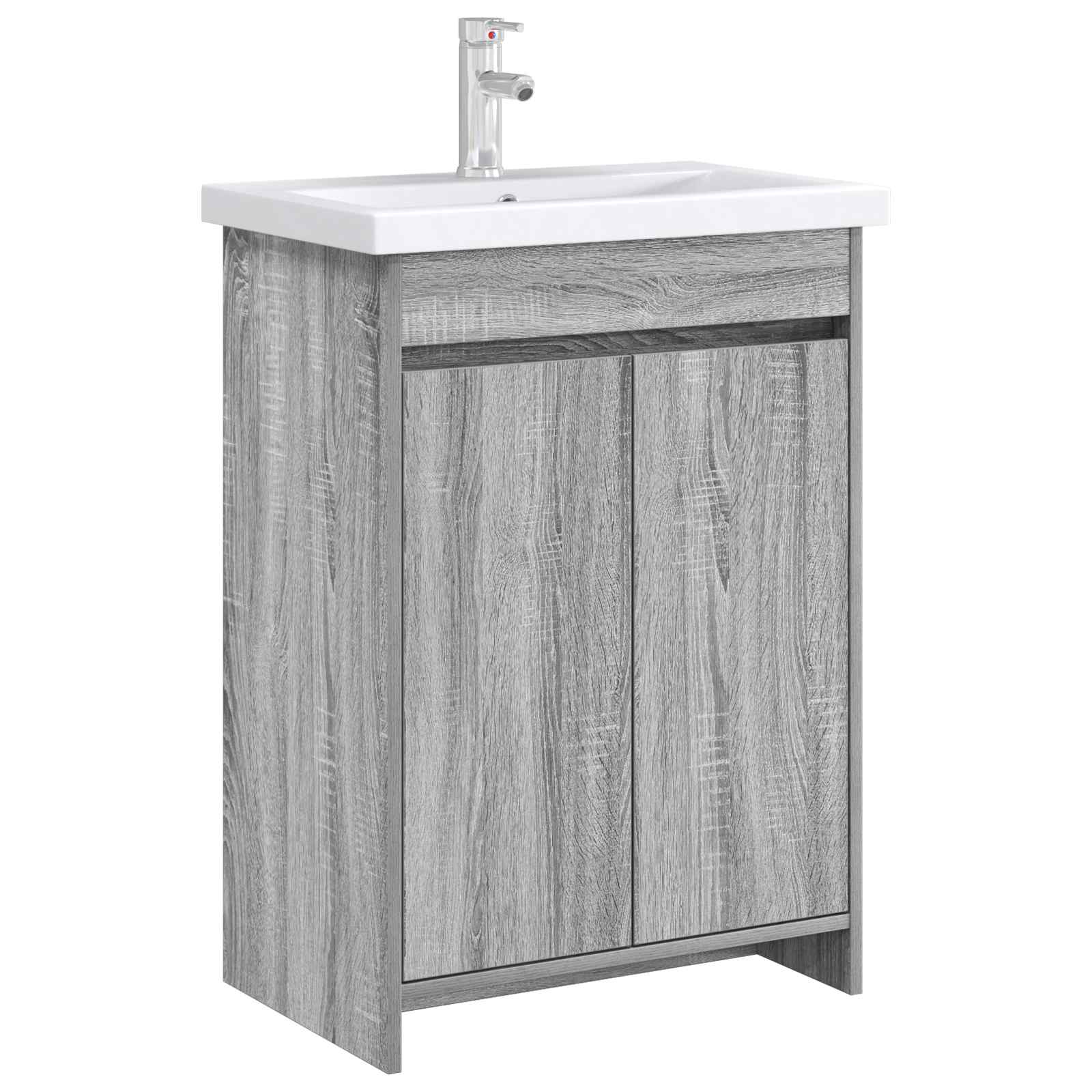 vidaXL Szafka pod zlewem w łazience Szary Sonoma 56 x 37,5 x 81 cm