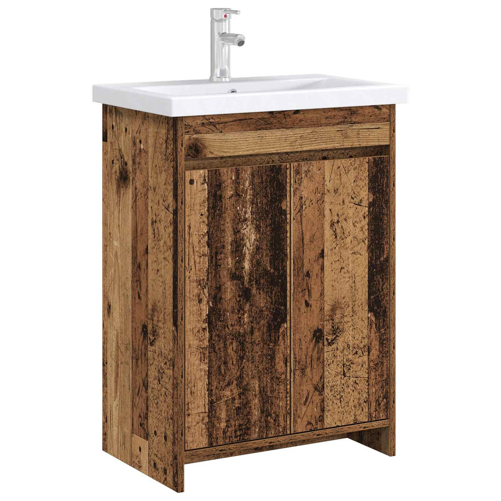 vidaXL Szafka pod zlewem w łazience Stare drewno 56 x 37,5 x 81 cm