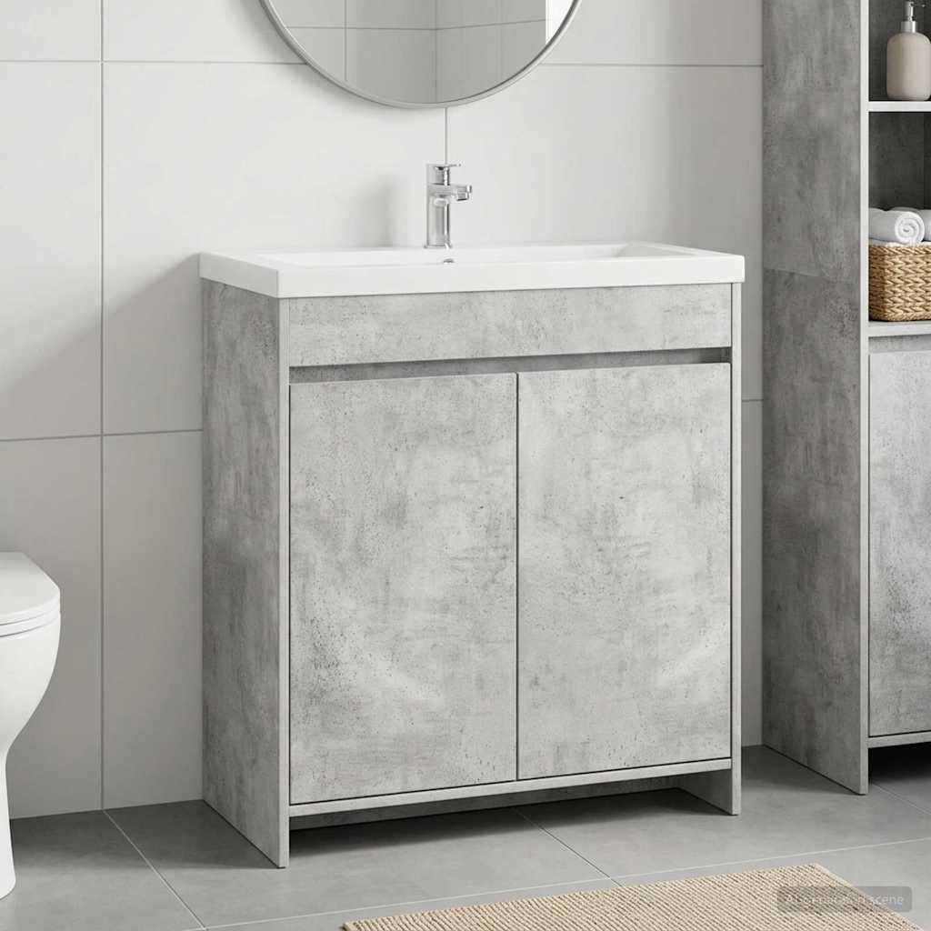 vidaXL Szafka pod zlewem w łazience Betonowy szary 78,5 x 37,5 x 81 cm