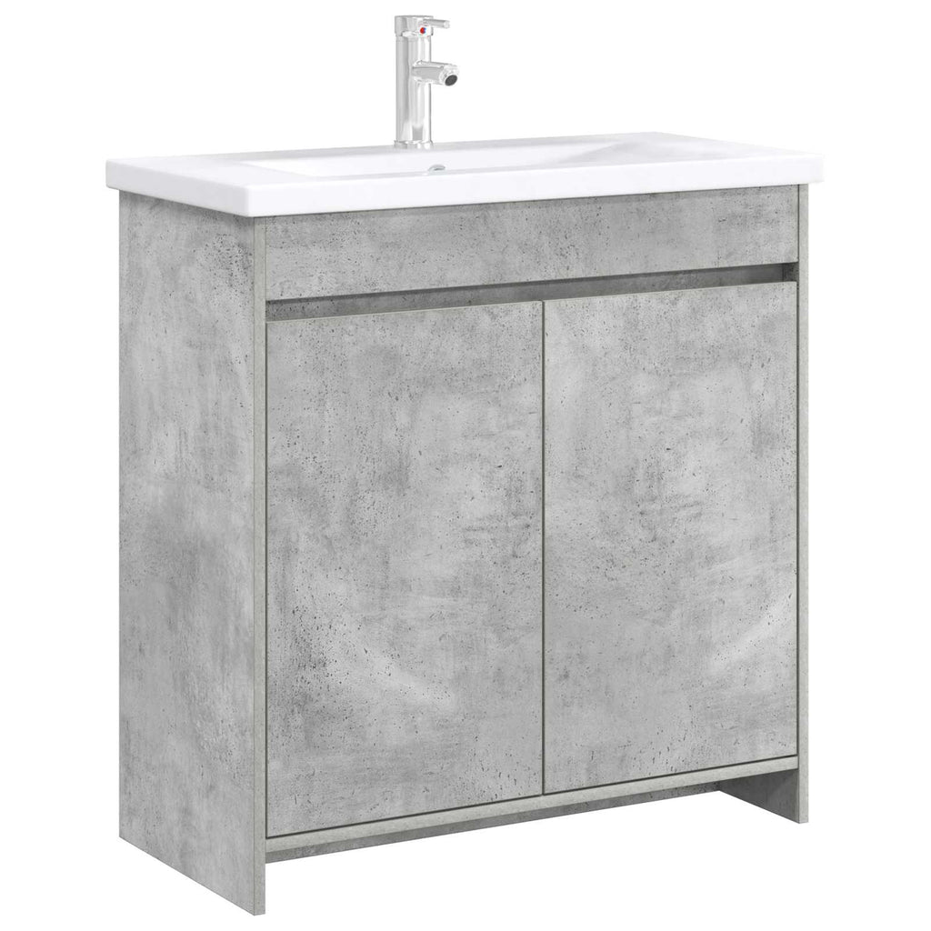 vidaXL Szafka pod zlewem w łazience Betonowy szary 78,5 x 37,5 x 81 cm