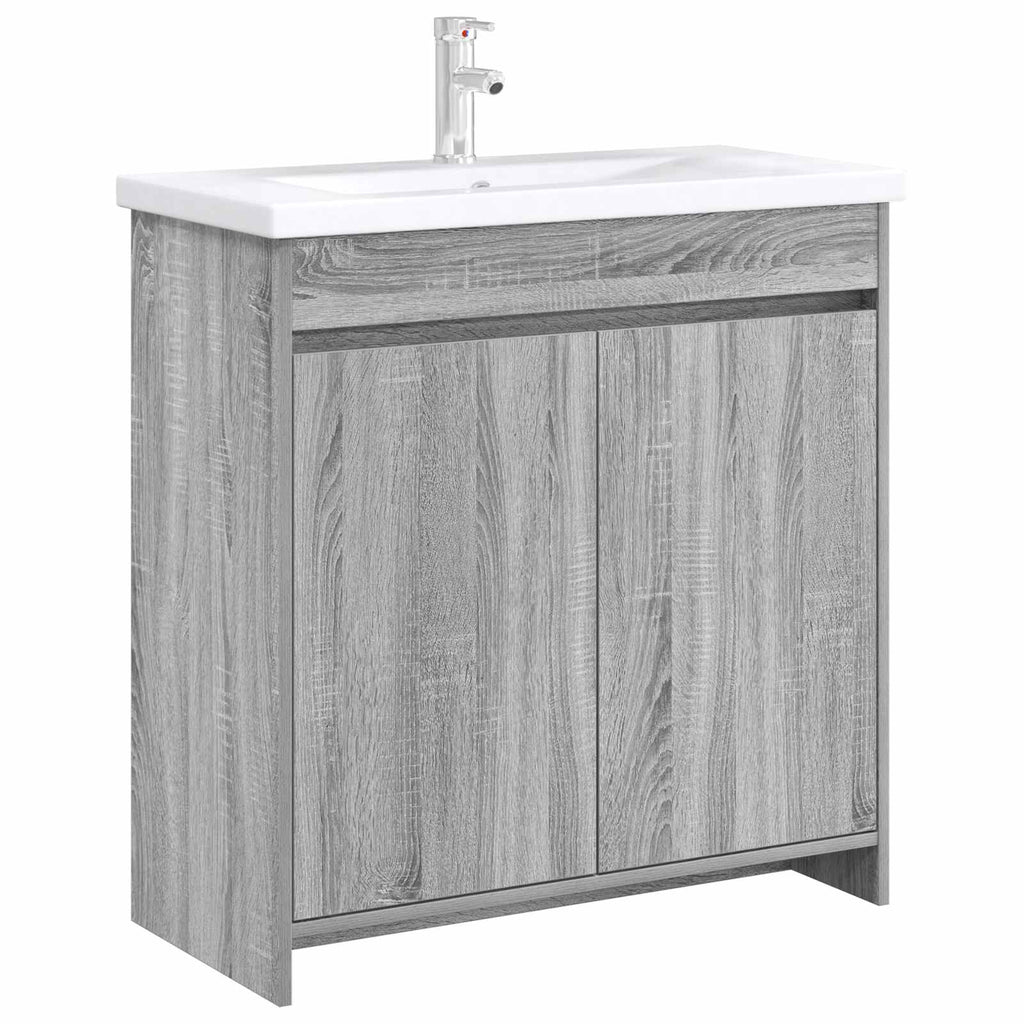 vidaXL Szafka pod zlewem w łazience Szary Sonoma 78,5 x 37,5 x 81 cm