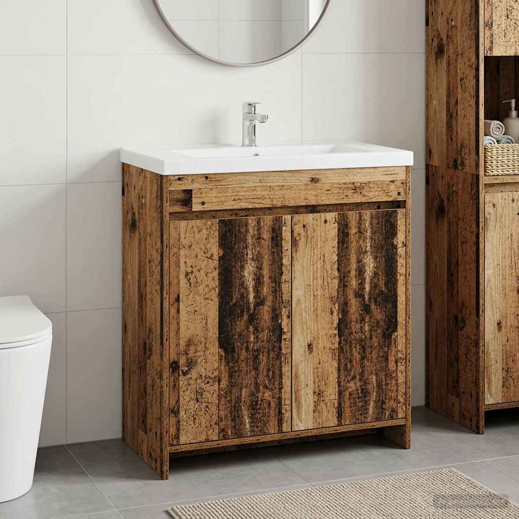 vidaXL Szafka pod zlewem w łazience Stare drewno 78,5 x 37,5 x 81 cm