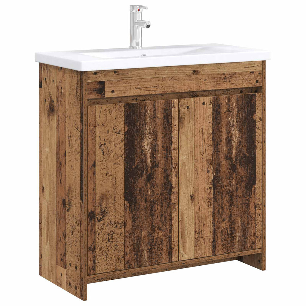 vidaXL Szafka pod zlewem w łazience Stare drewno 78,5 x 37,5 x 81 cm