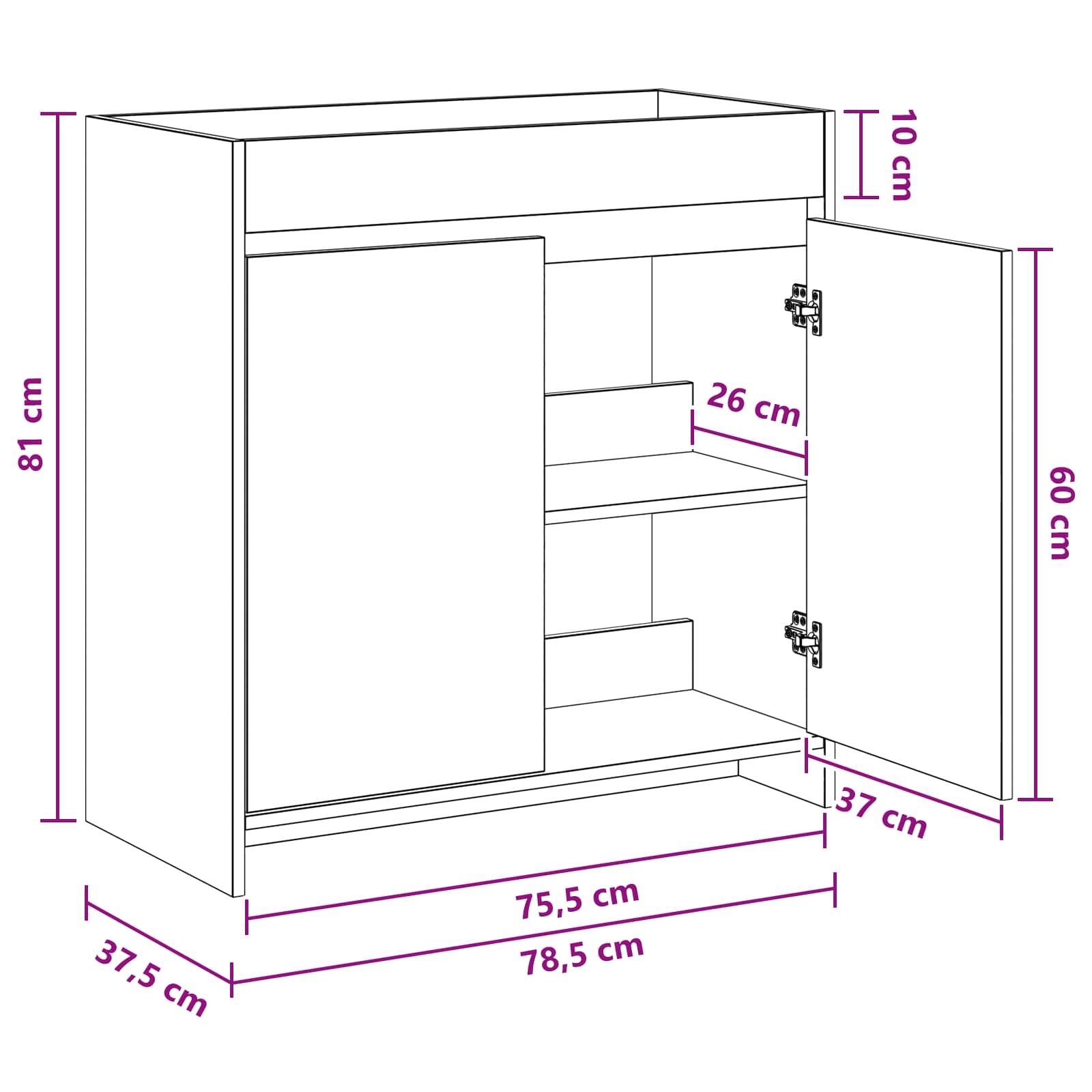 vidaXL Szafka pod zlewem w łazience Dąb artisan 78,5 x 37,5 x 81 cm
