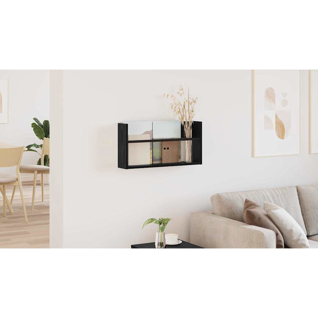 vidaXL Regał na gazety Czarny Dąb 60 x 12 x 30 cm Drewno inżynieryjne