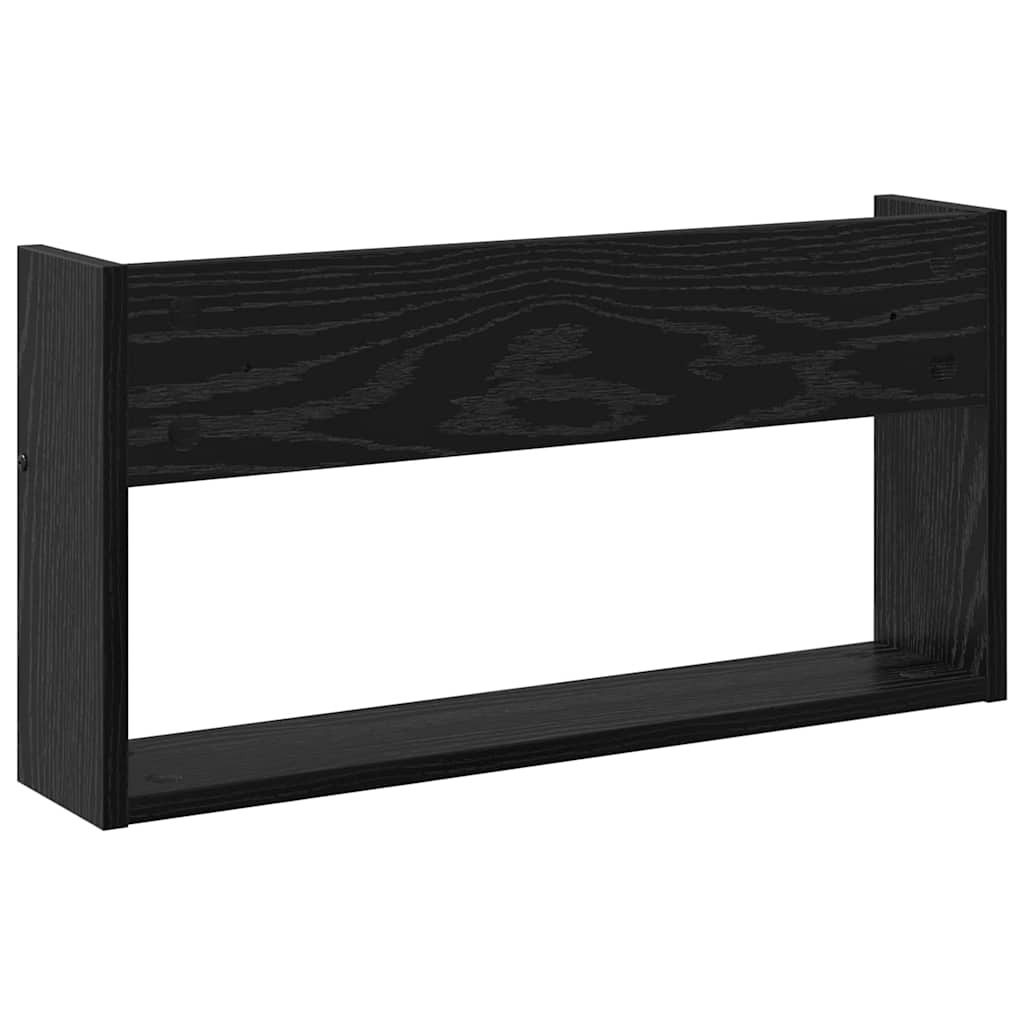 vidaXL Regał na gazety z półką Czarny Dąb 60 x 12 x 30 cm
