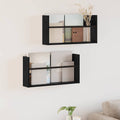 vidaXL Regał na gazety z półką 2 pcs Czarny Dąb 60 x 12 x 30 cm