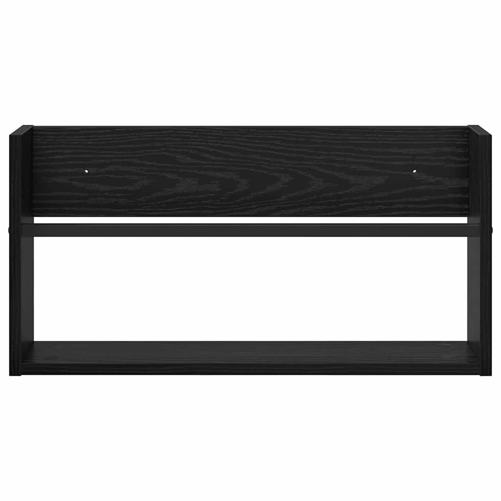 vidaXL Regał na gazety z półką 2 pcs Czarny Dąb 60 x 12 x 30 cm