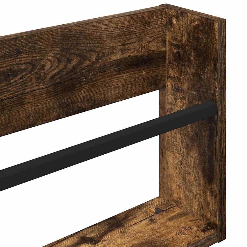 vidaXL Regał na gazety z półką Dąb wędzony 60 x 12 x 30 cm